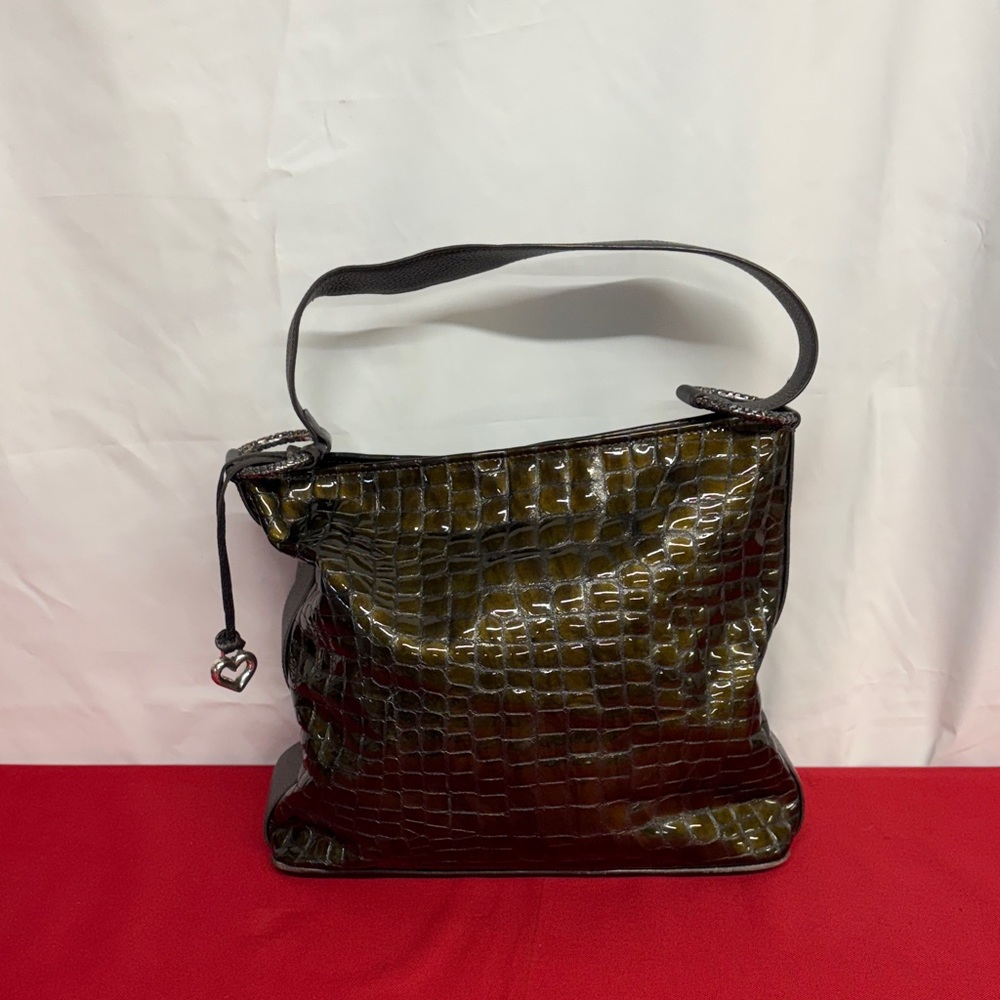 Brighton D813030 Elegant Brown Crocodile-Embossed Women's Bag